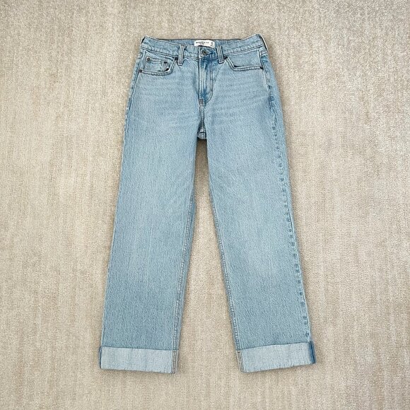 Abercrombie & Fitch Denim - Abercrombie & Fitch Low Rise Baggy Blue Jeans 25/0 Short